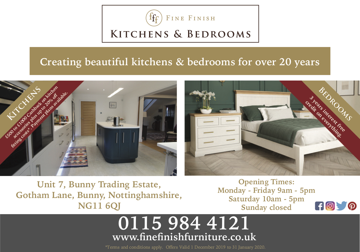 Luxury fitted kitchens and bedrooms by Fine Finish Furniture, Bunny, Nottingham.